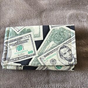 Dollar Bill Fabric Pattern Wallet